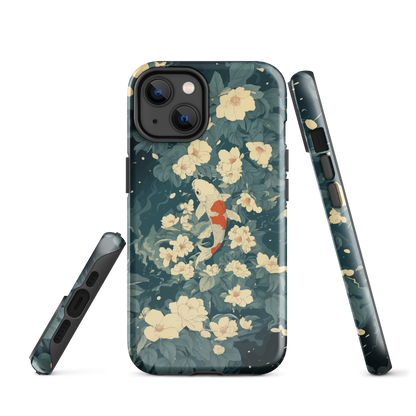 'Koi', a stunning phone case inspired by the graceful elegance of koi fish gliding through a peaceful pond.