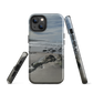 Phone case with artwork of Riversdale Beach, Masterton – rocks, waves and sky by NZ artist Ben Hart.