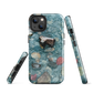 Washed Away designer phone case with abstract river stone artwork in earthy blues and natural tones.