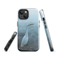 Phone case with a white heron standing in a misty wetland scene.