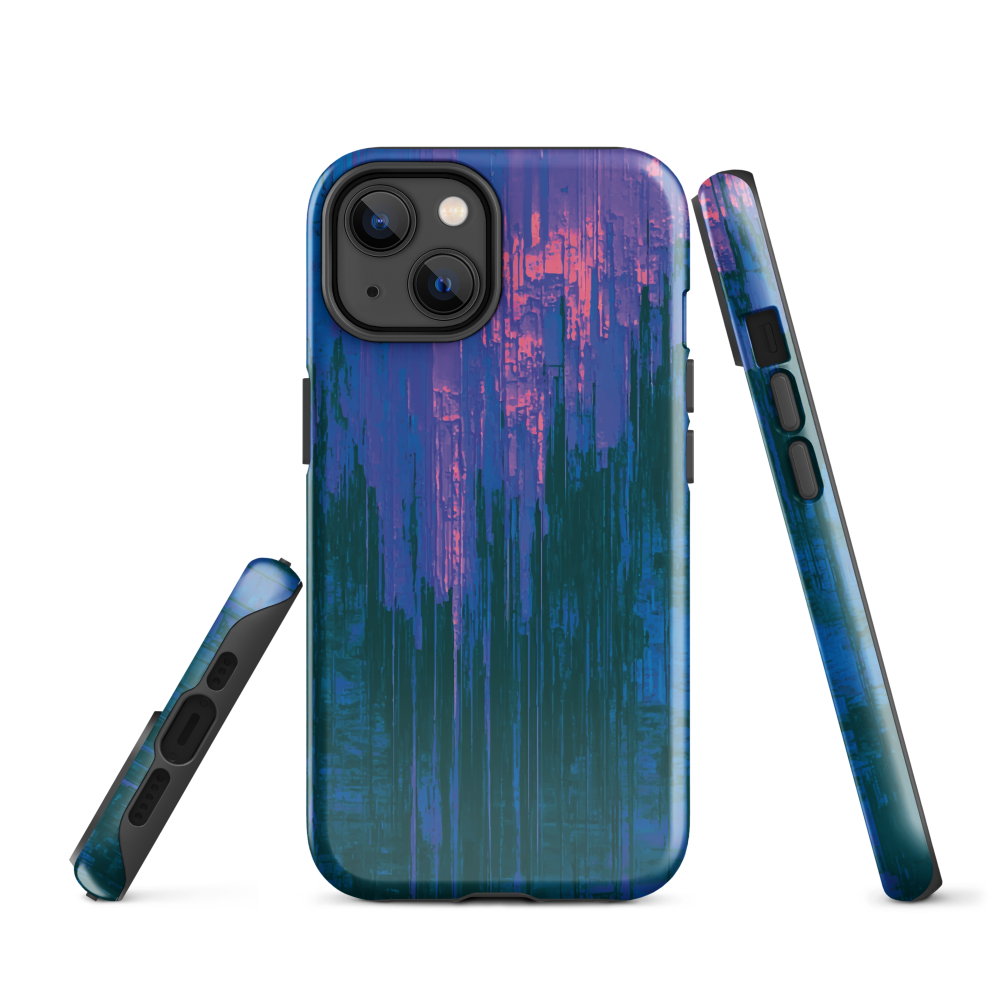 Digital Glitch iPhone case. This striking artwork features a dynamic distortion effect that mimics the visual chaos of a digital malfunction—glitchy lines, vibrant streaks, and pixel-like patterns merge into a futuristic aesthetic. It’s a perfect blend of modern design and edgy street style.