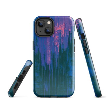 Digital Glitch iPhone case. This striking artwork features a dynamic distortion effect that mimics the visual chaos of a digital malfunction—glitchy lines, vibrant streaks, and pixel-like patterns merge into a futuristic aesthetic. It’s a perfect blend of modern design and edgy street style.