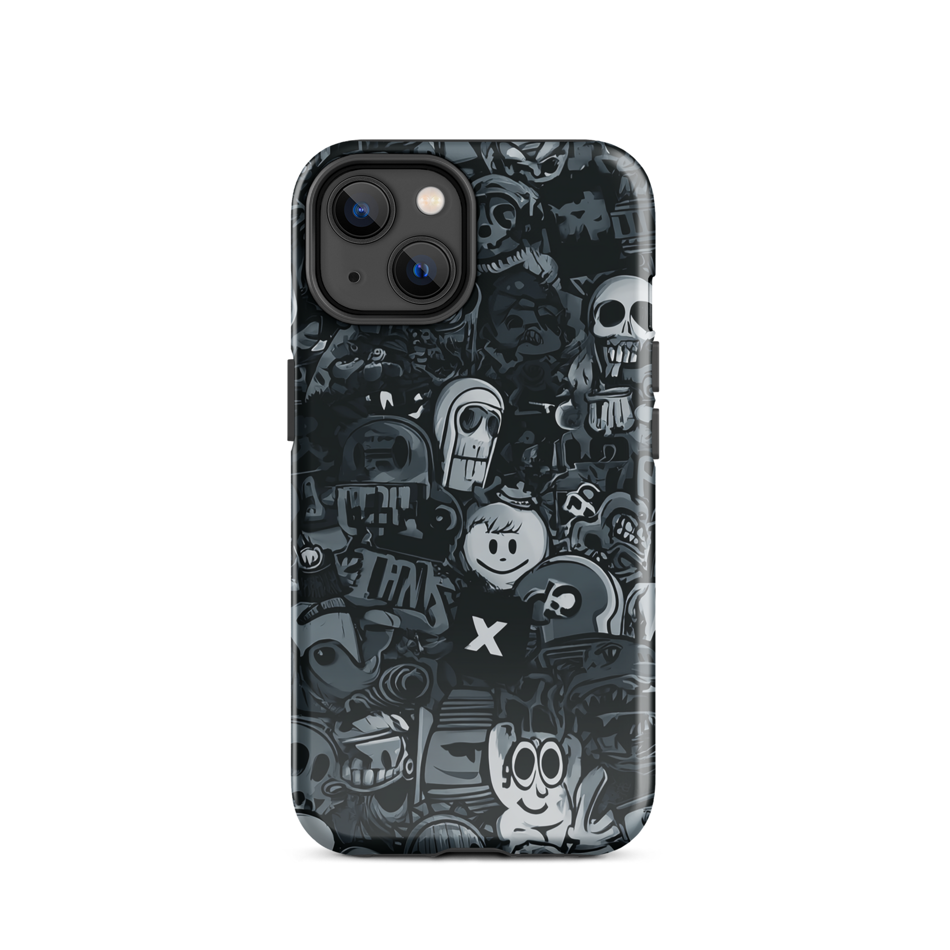 Midnight stickers phone case | Dark graphic collage NZ