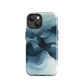 A calming abstract landscape protective phone case inspired by quiet valleys and soft blue tones.