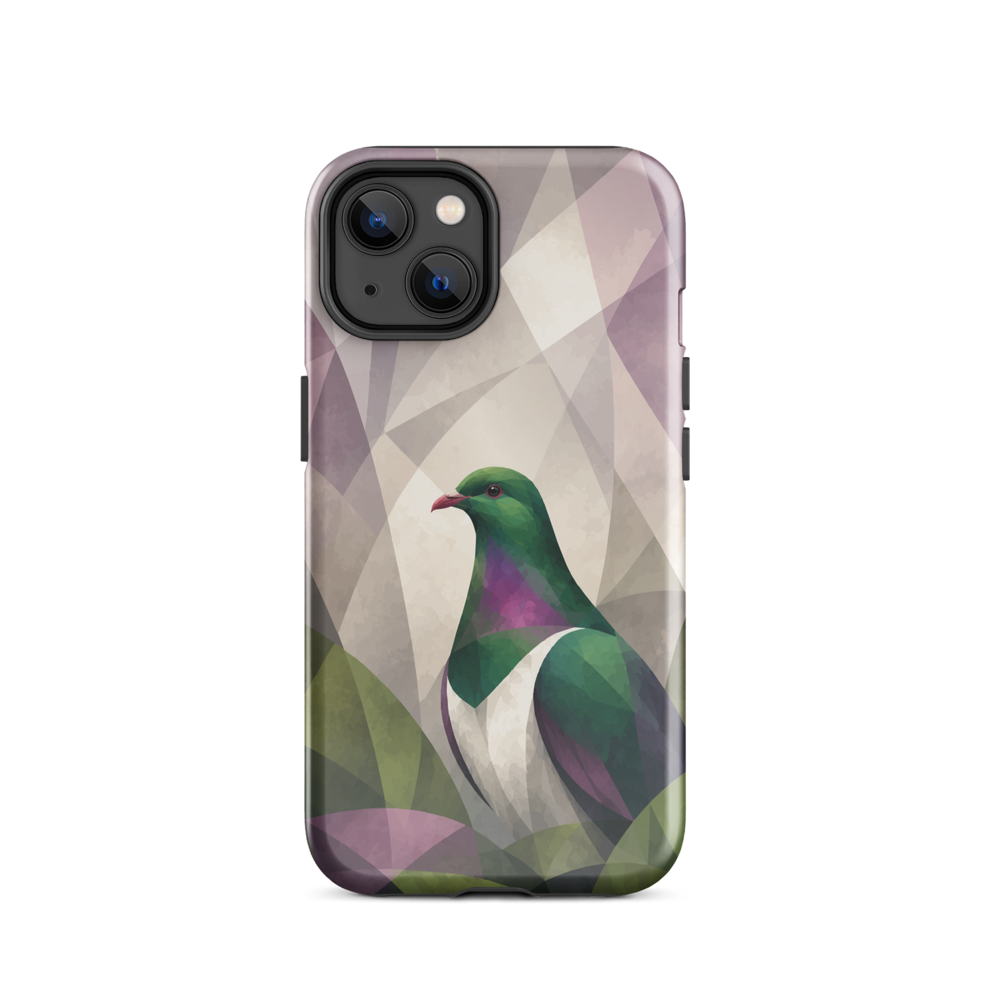 'Kererū' iPhone 14 tough phone case - protective glossy case NZ Australia