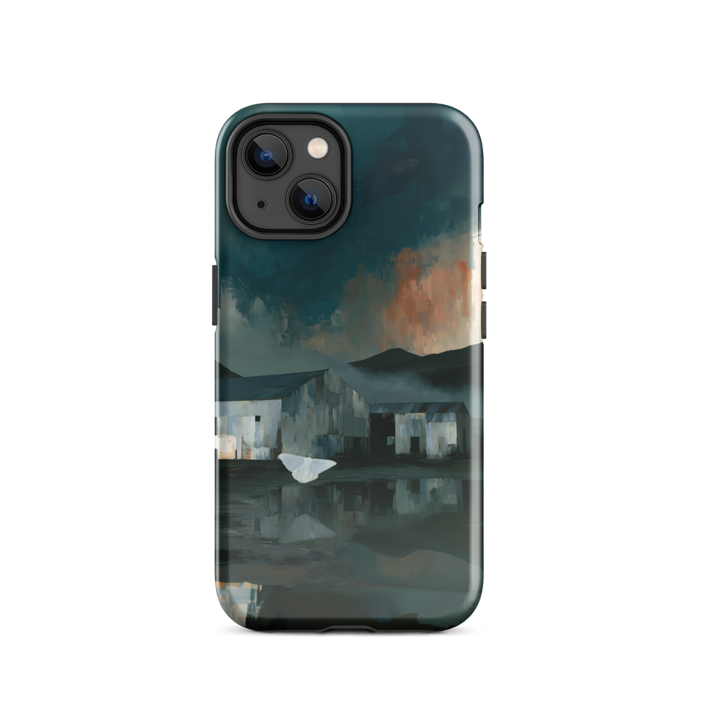 'Evening Flight' iPhone 14 tough phone case - protective glossy case NZ Australia