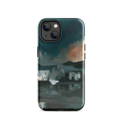 'Evening Flight' iPhone 14 tough phone case - protective glossy case NZ Australia