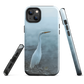 Phone case with a white heron standing in a misty wetland scene.