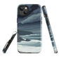 Phone case featuring moody Cape Kidnappers coastline with crashing waves and dark skies