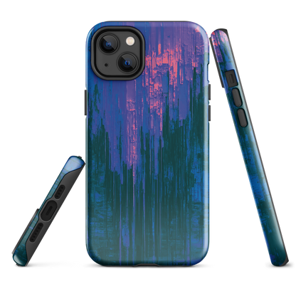Digital Glitch iPhone case. This striking artwork features a dynamic distortion effect that mimics the visual chaos of a digital malfunction—glitchy lines, vibrant streaks, and pixel-like patterns merge into a futuristic aesthetic. It’s a perfect blend of modern design and edgy street style.