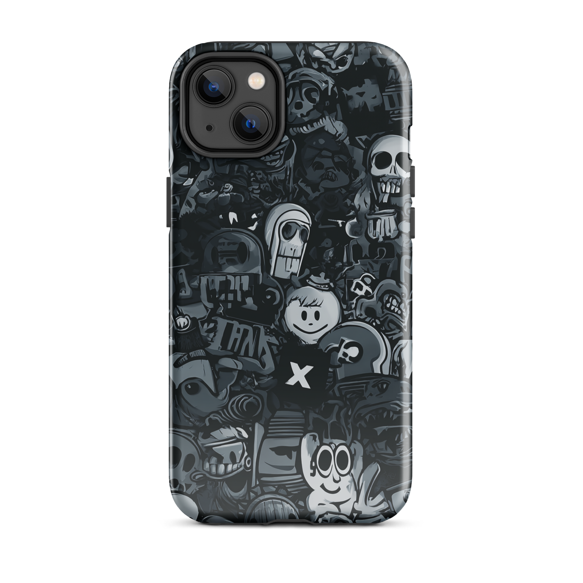 Midnight stickers phone case | Dark graphic collage NZ