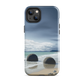 Moeraki Boulders coastal designer phone case with ocean waves and dramatic NZ sky