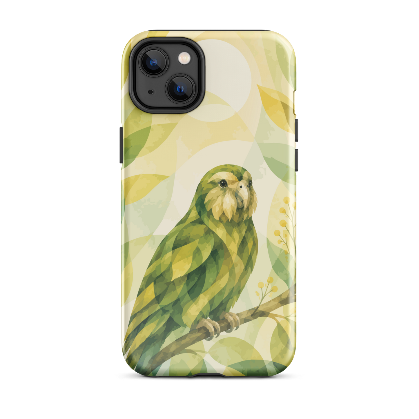 'Kākāpō' iPhone 14 Plus tough phone case - protective glossy case NZ Australia