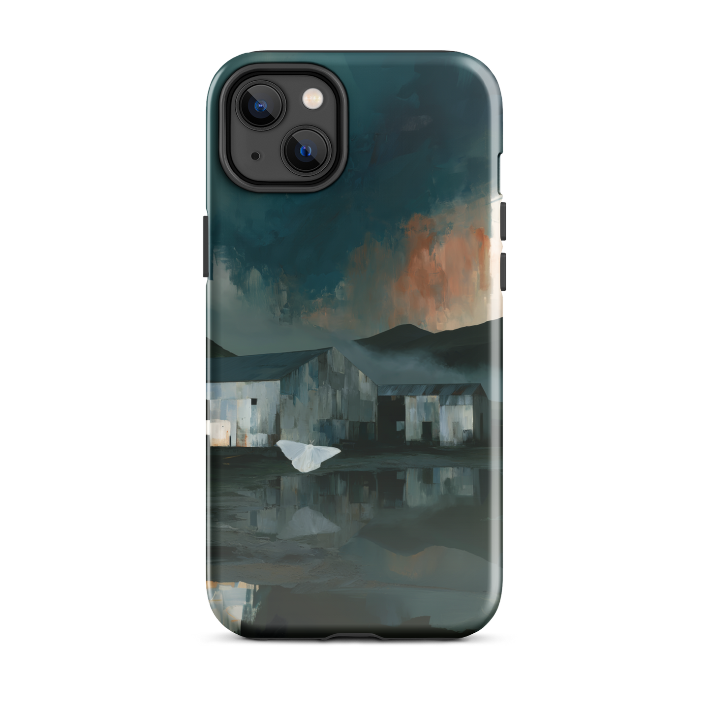 'Evening Flight' iPhone 14 Plus tough phone case - protective glossy case NZ Australia