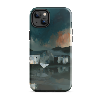 'Evening Flight' iPhone 14 Plus tough phone case - protective glossy case NZ Australia