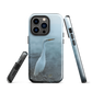 Phone case with a white heron standing in a misty wetland scene.