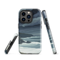 Phone case featuring moody Cape Kidnappers coastline with crashing waves and dark skies