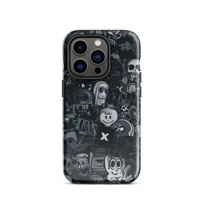 Midnight stickers phone case | Dark graphic collage NZ