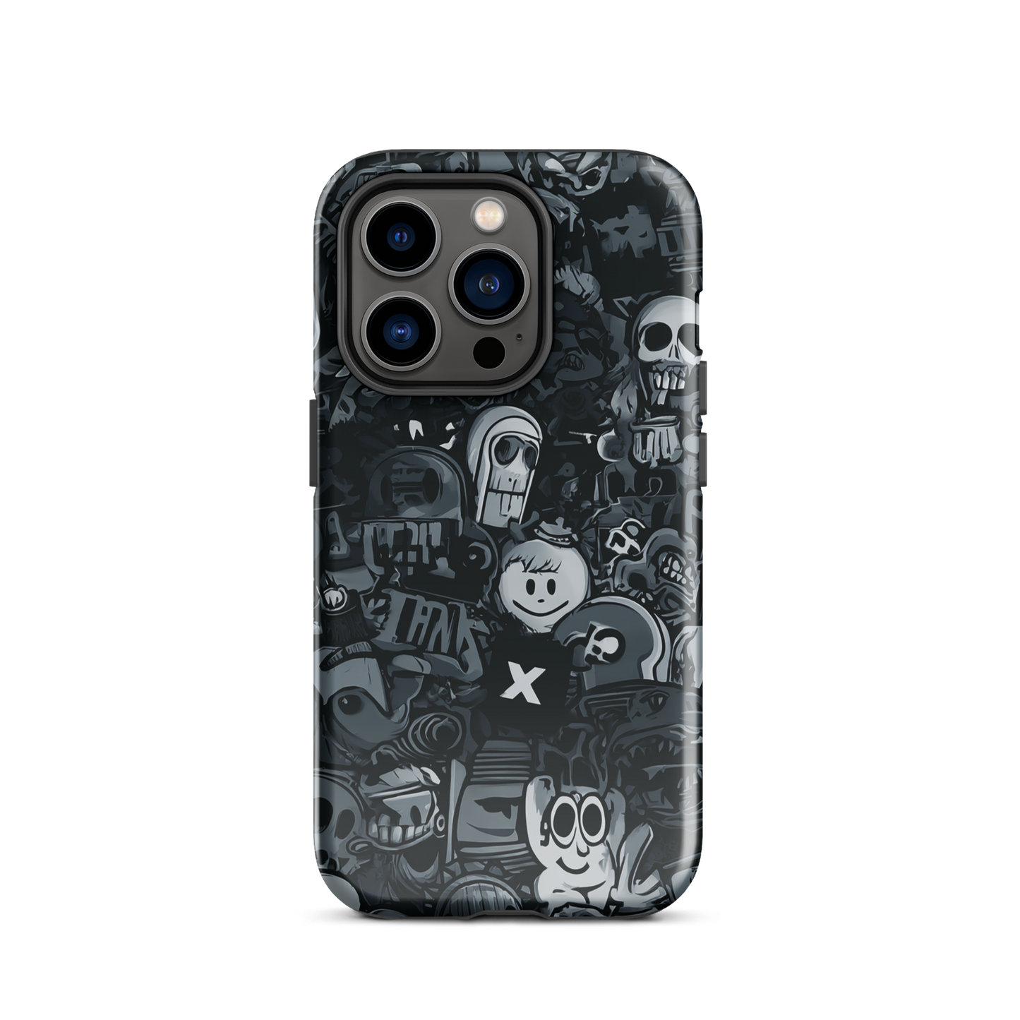 Midnight stickers phone case | Dark graphic collage NZ