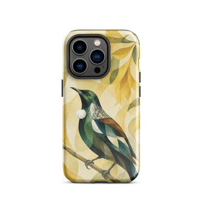 'Tūī' iPhone 14 Pro tough phone case - protective glossy case NZ Australia