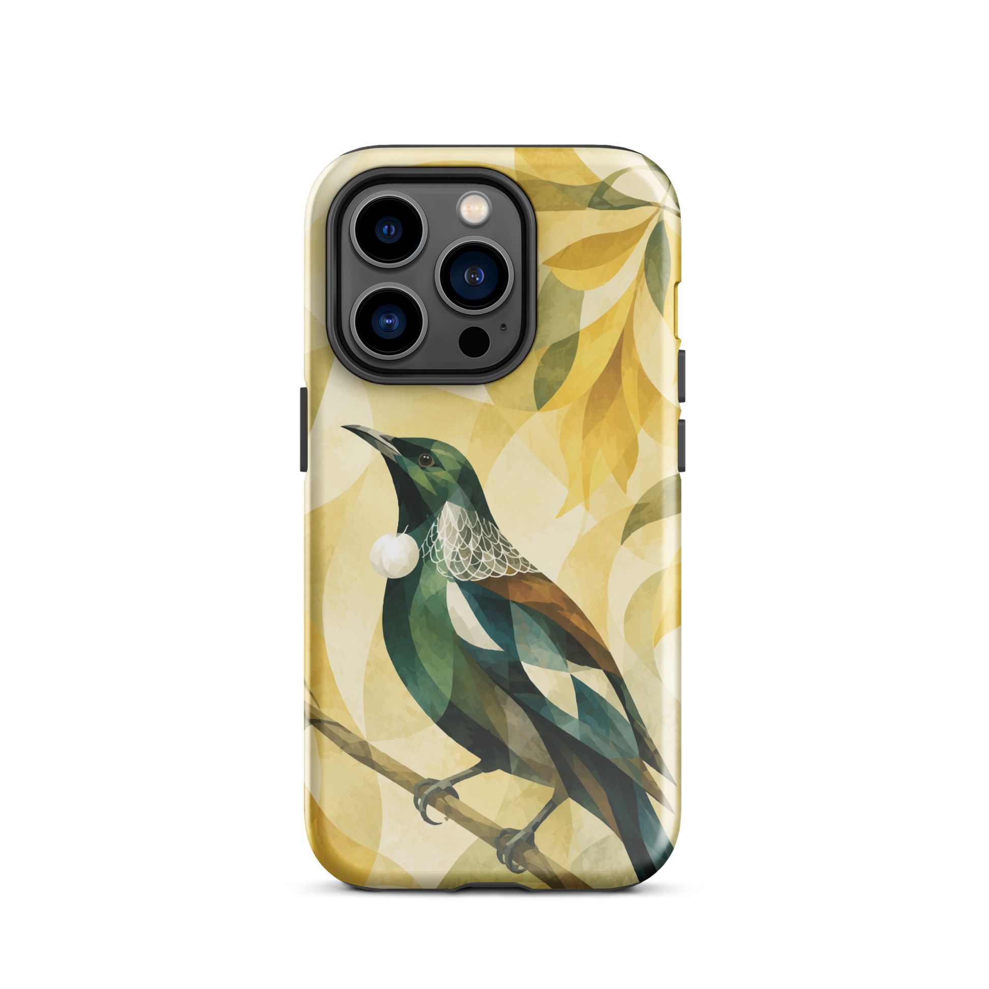'Tūī' iPhone 14 Pro tough phone case - protective glossy case NZ Australia