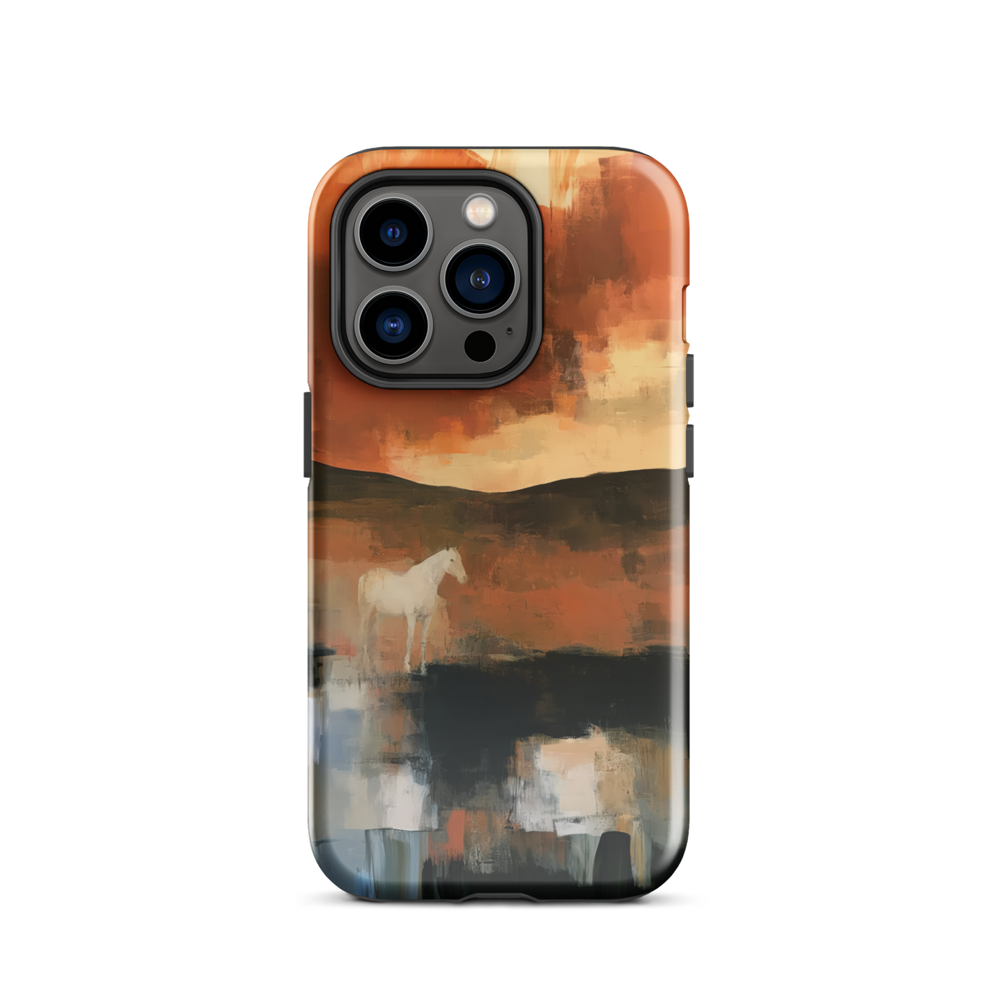 'Ember Fields' iPhone 14 Pro tough phone case - protective glossy case NZ Australia