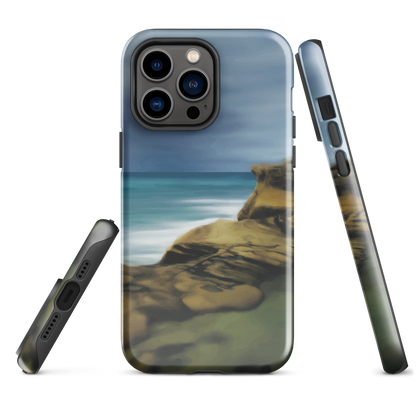Castlepoint coastal phone case with cliffs, ocean and sky. New Zealand landscape art by designer Ben Hart.