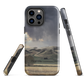 Designer phone case with NZ landscape painting of Te Hauke and cloudy skies by Ben Hart.