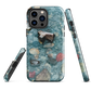 Washed Away designer phone case with abstract river stone artwork in earthy blues and natural tones.