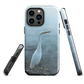 Phone case with a white heron standing in a misty wetland scene.