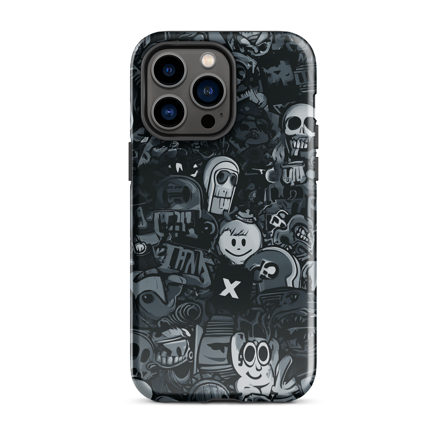 Midnight stickers phone case | Dark graphic collage NZ