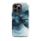 A calming abstract landscape protective phone case inspired by quiet valleys and soft blue tones.