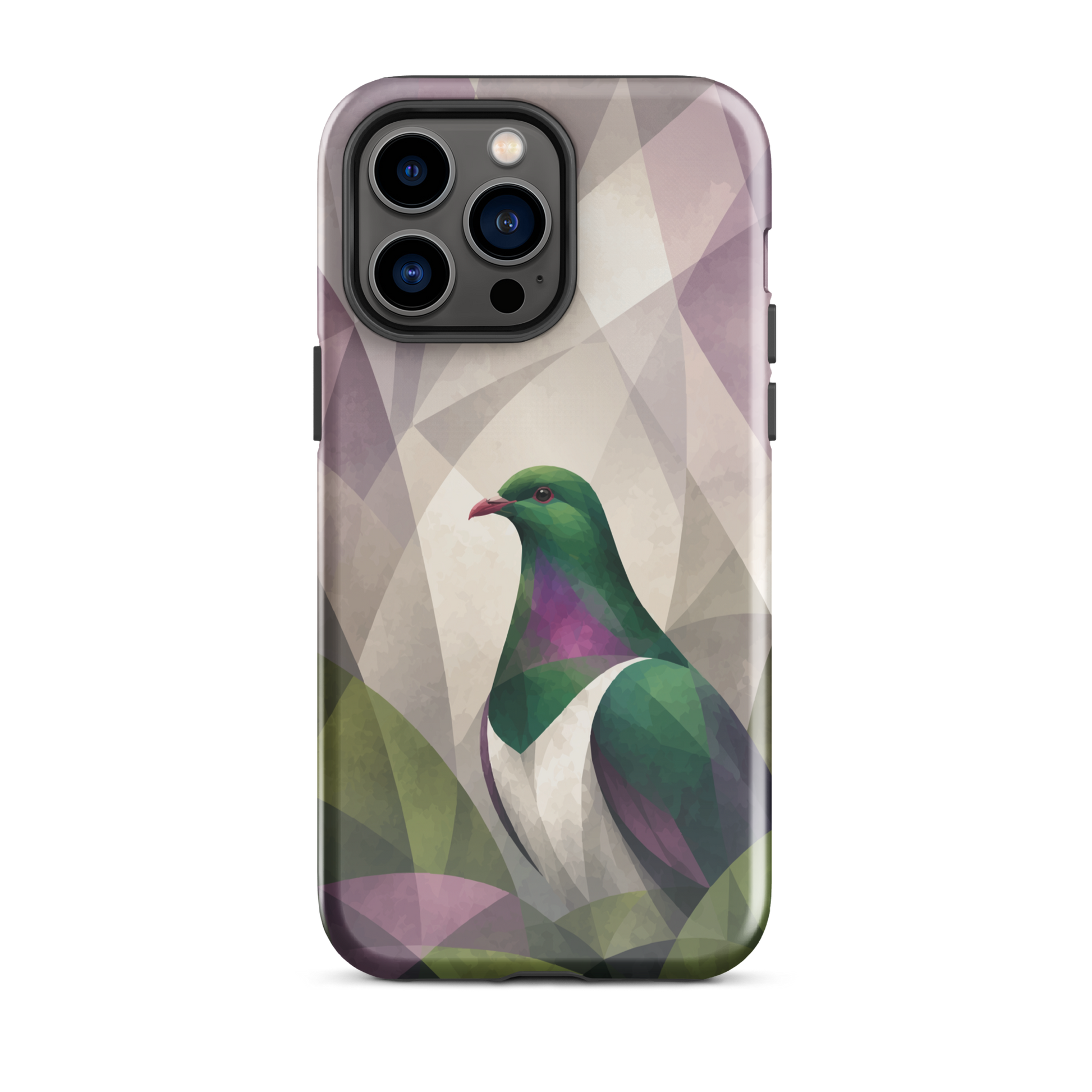 'Kererū' iPhone 14 Pro Max tough phone case - protective glossy case NZ Australia