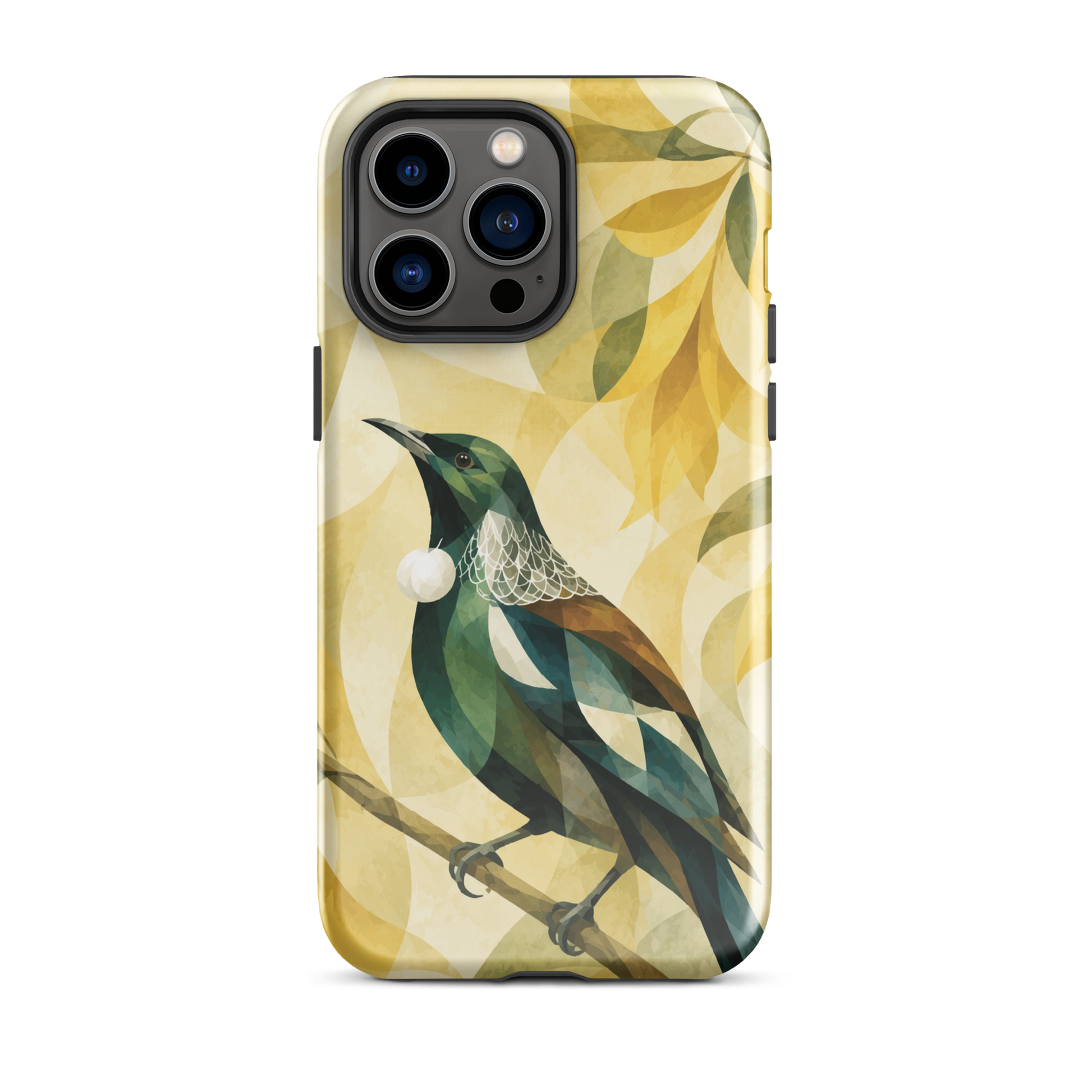 'Tūī' iPhone 14 Pro Max tough phone case - protective glossy case NZ Australia