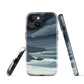 Phone case featuring moody Cape Kidnappers coastline with crashing waves and dark skies