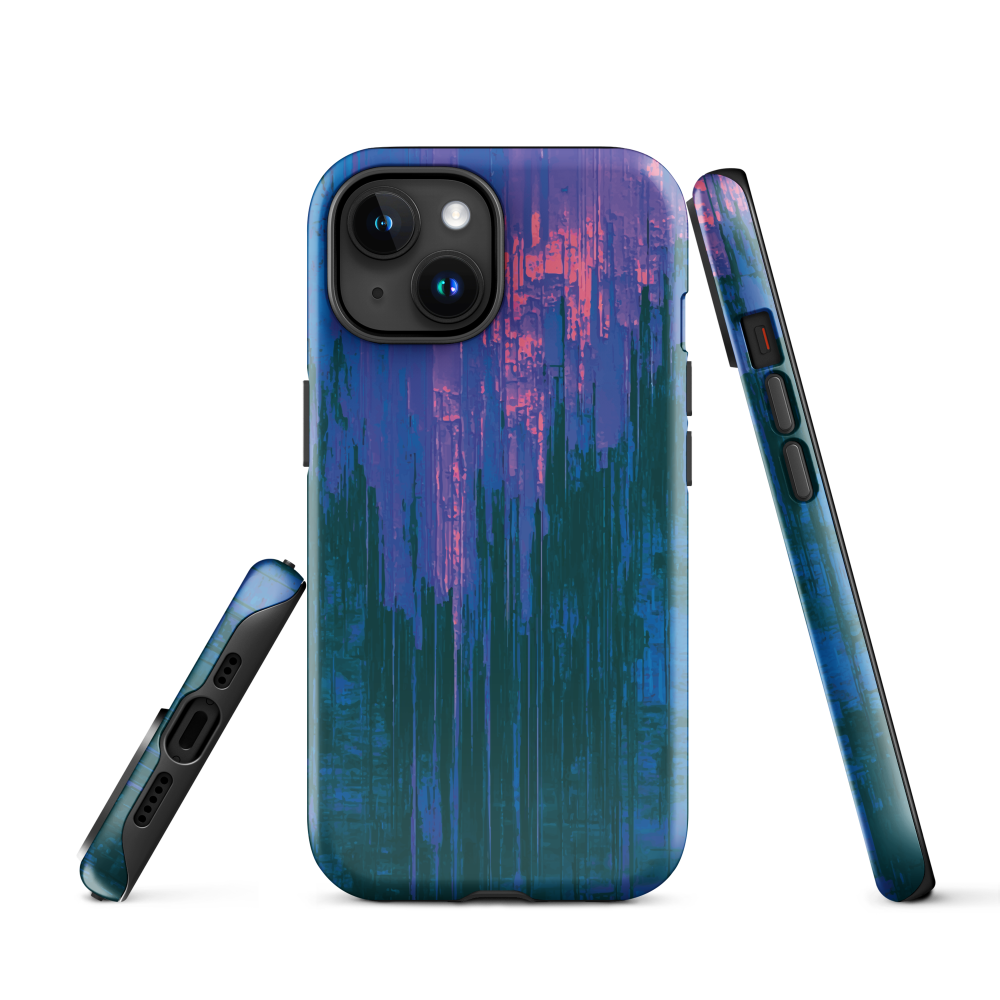 Digital Glitch iPhone case. This striking artwork features a dynamic distortion effect that mimics the visual chaos of a digital malfunction—glitchy lines, vibrant streaks, and pixel-like patterns merge into a futuristic aesthetic. It’s a perfect blend of modern design and edgy street style.