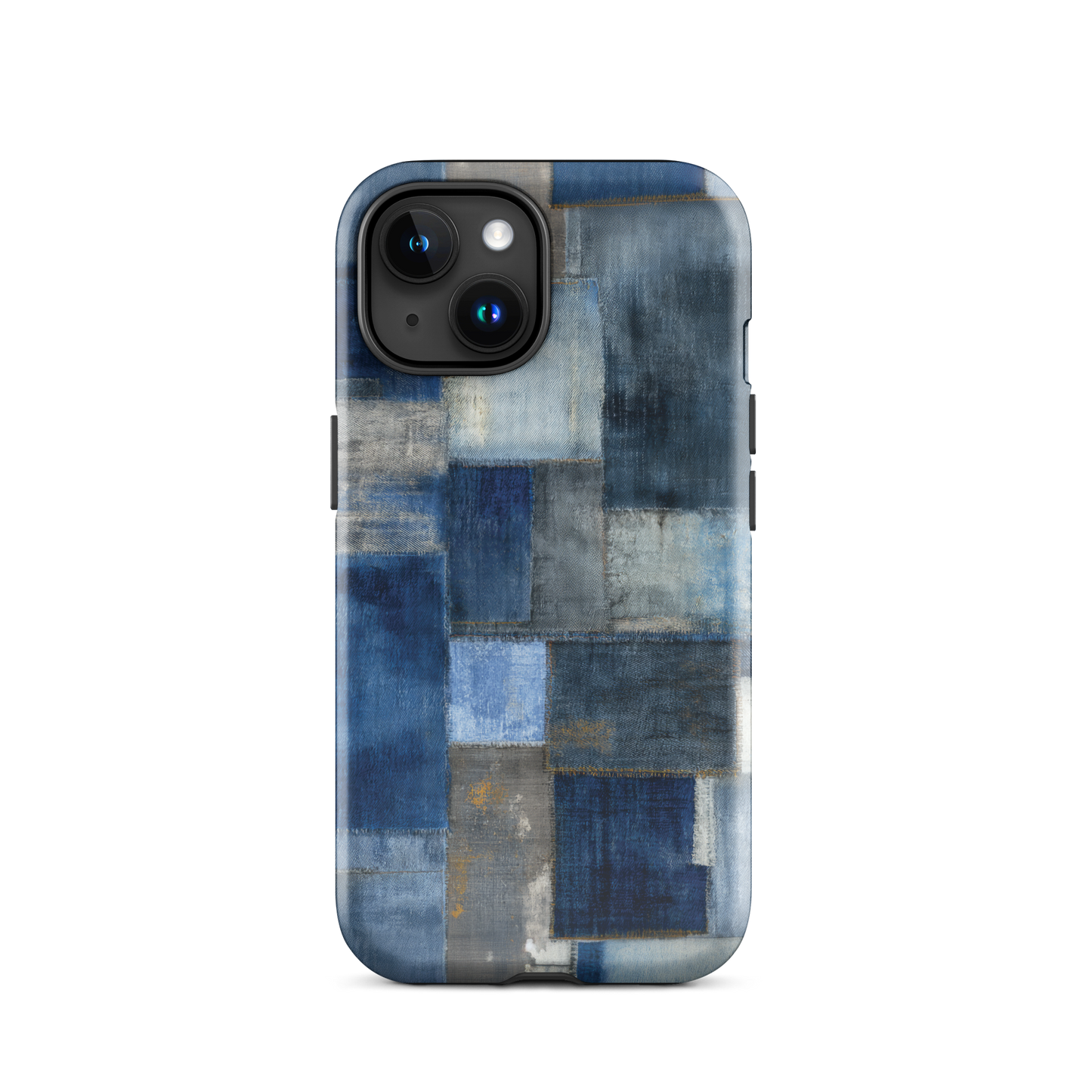 Indigo patchwork phone case | Textured blue design NZ