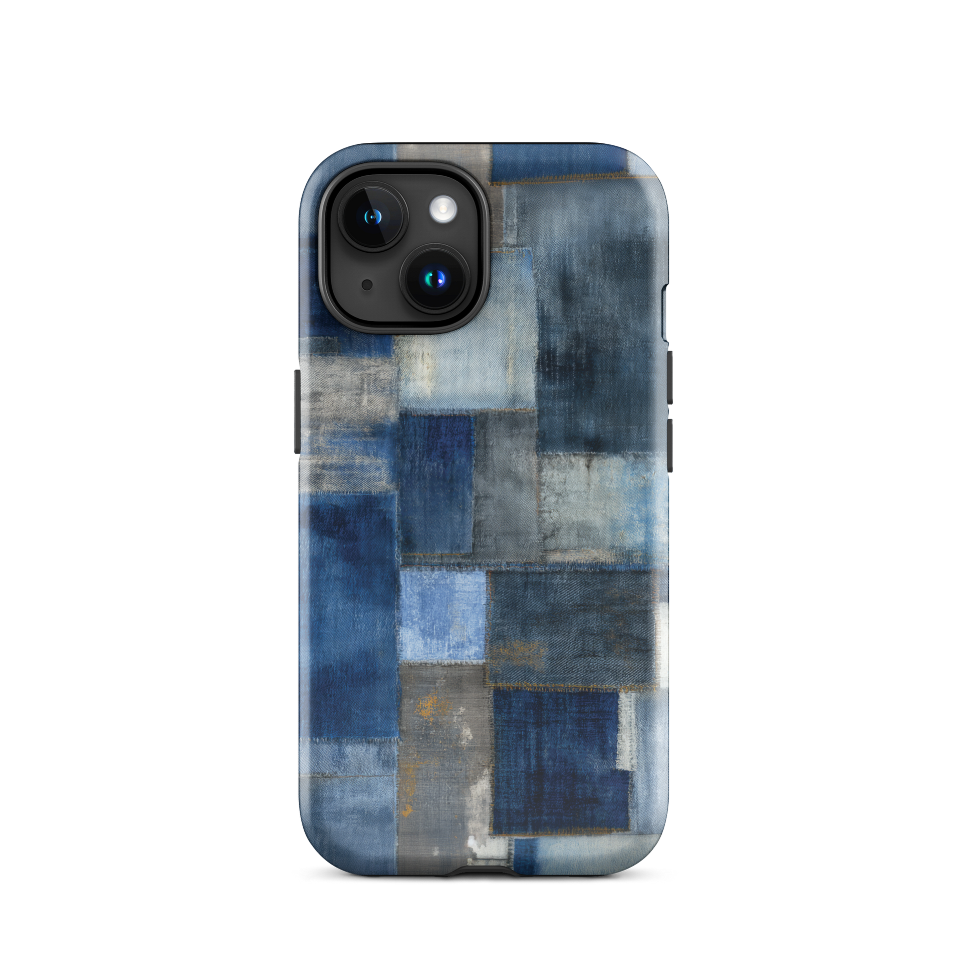 Indigo patchwork phone case | Textured blue design NZ