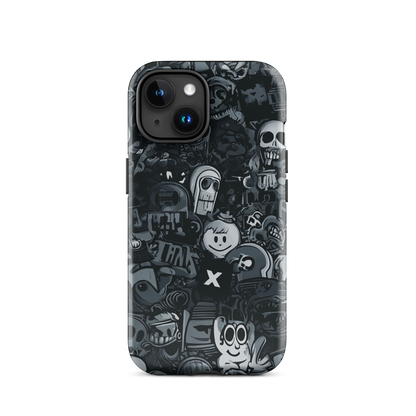 Midnight stickers phone case | Dark graphic collage NZ