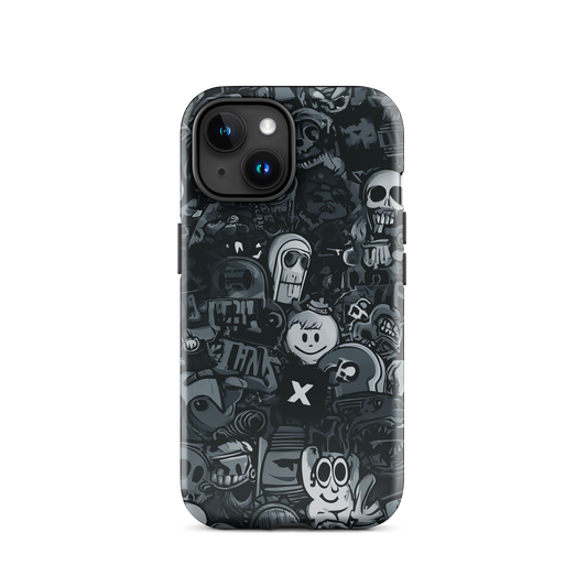 Midnight stickers phone case | Dark graphic collage NZ