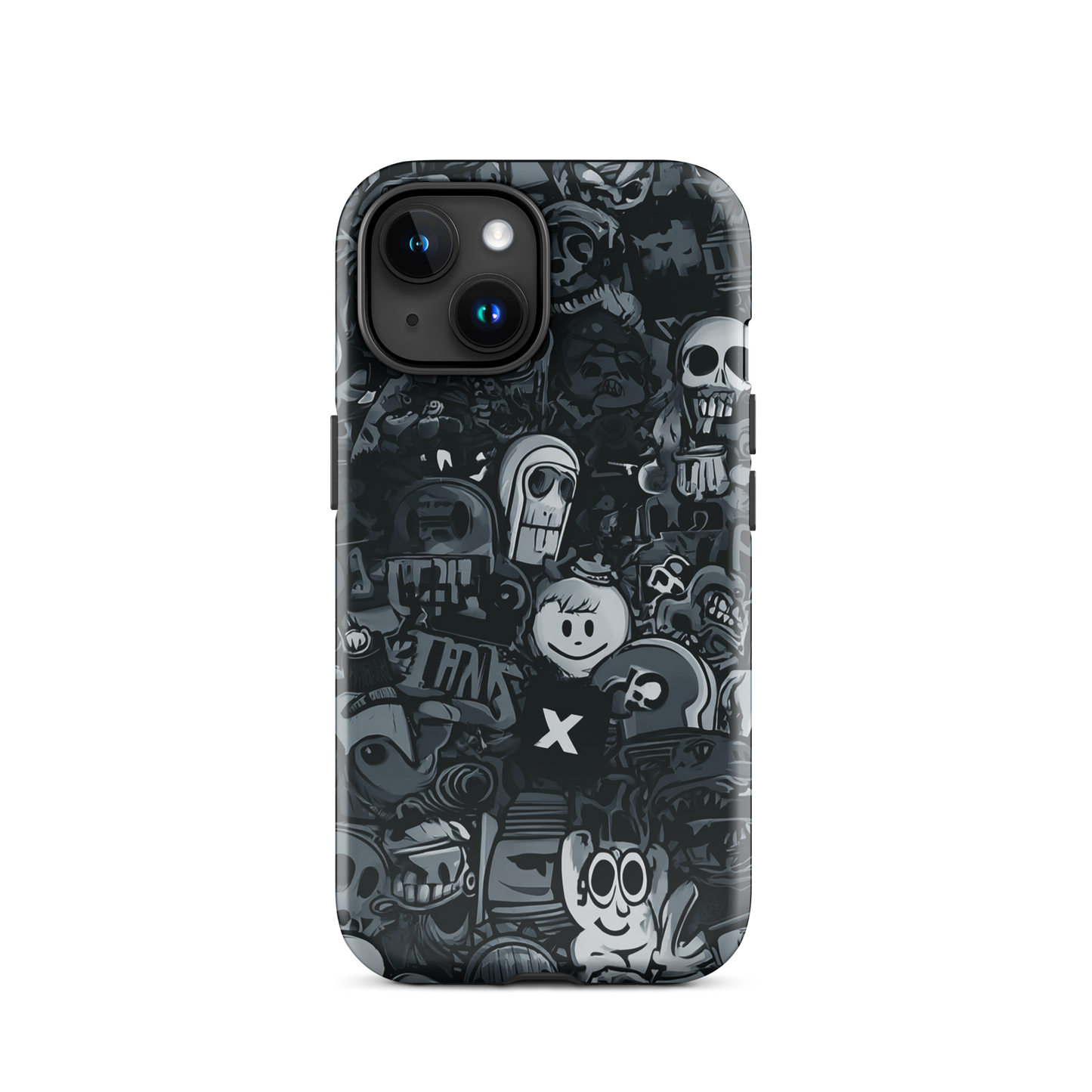 Midnight stickers phone case | Dark graphic collage NZ