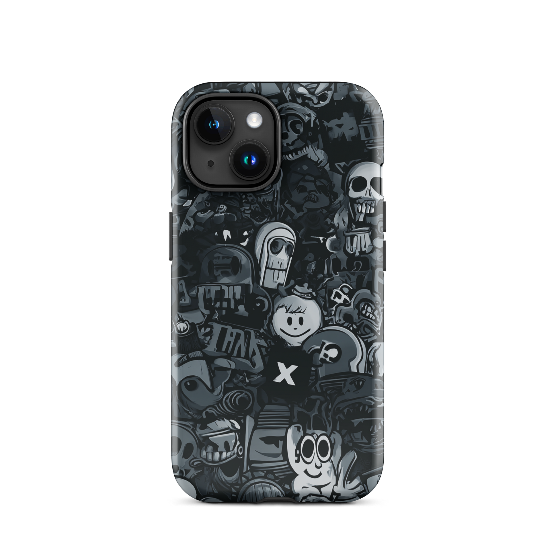 Midnight stickers phone case | Dark graphic collage NZ