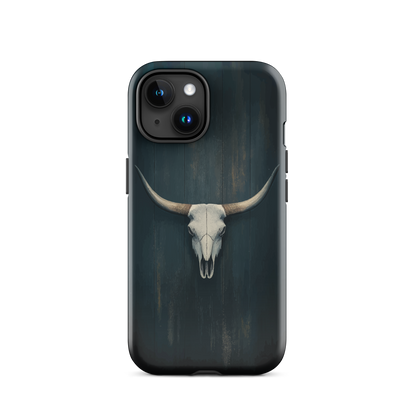 'Longhorn' iPhone 15 tough phone case - protective glossy case NZ Australia