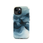 A calming abstract landscape protective phone case inspired by quiet valleys and soft blue tones.