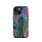 Abstract pastel botanical designer phone case in pink, lilac and teal tones with soft flowing floral textures