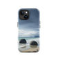 Moeraki Boulders coastal designer phone case with ocean waves and dramatic NZ sky