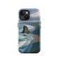 Piha Beach Lion Rock designer phone case with turquoise waves and dramatic NZ coastline