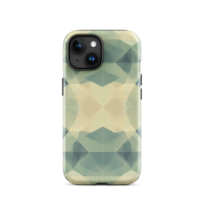 'Symmetry' iPhone 15 tough phone case - protective glossy case NZ Australia