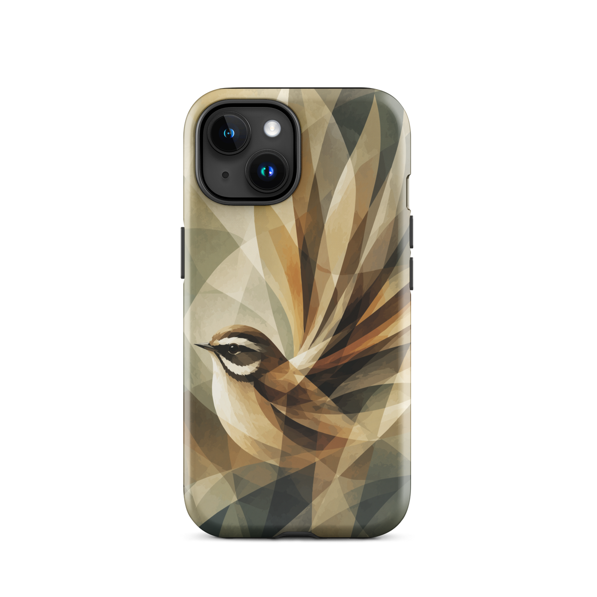 'Fantail' iPhone 15 tough phone case - protective glossy case NZ Australia