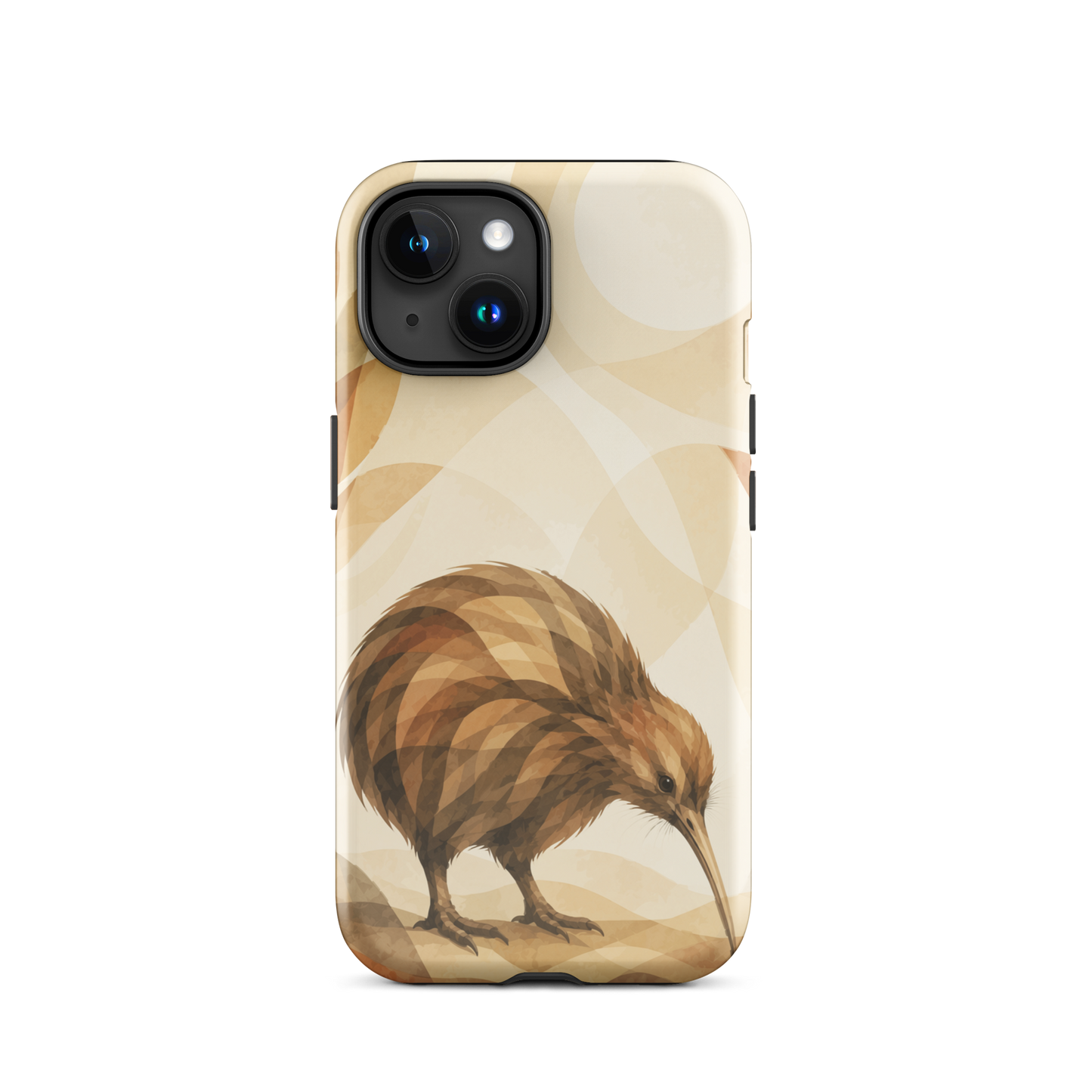 'Kiwi' iPhone 15 tough phone case - protective glossy case NZ Australia